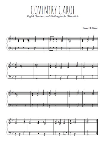 Téléchargez l'arrangement pour piano de la partition de Coventry carol, chant de Noël en PDF